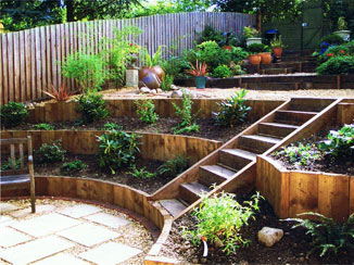 split level garden