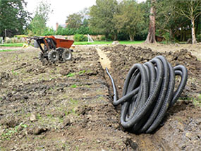 Drains throughout were laid leading to the pond