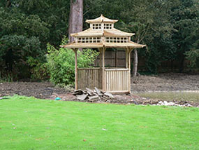 Construction of the timber pagoda