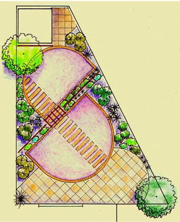 small irregular shaped garden plan